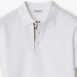 Men’s Burberry Polo Shirt White Size Large
